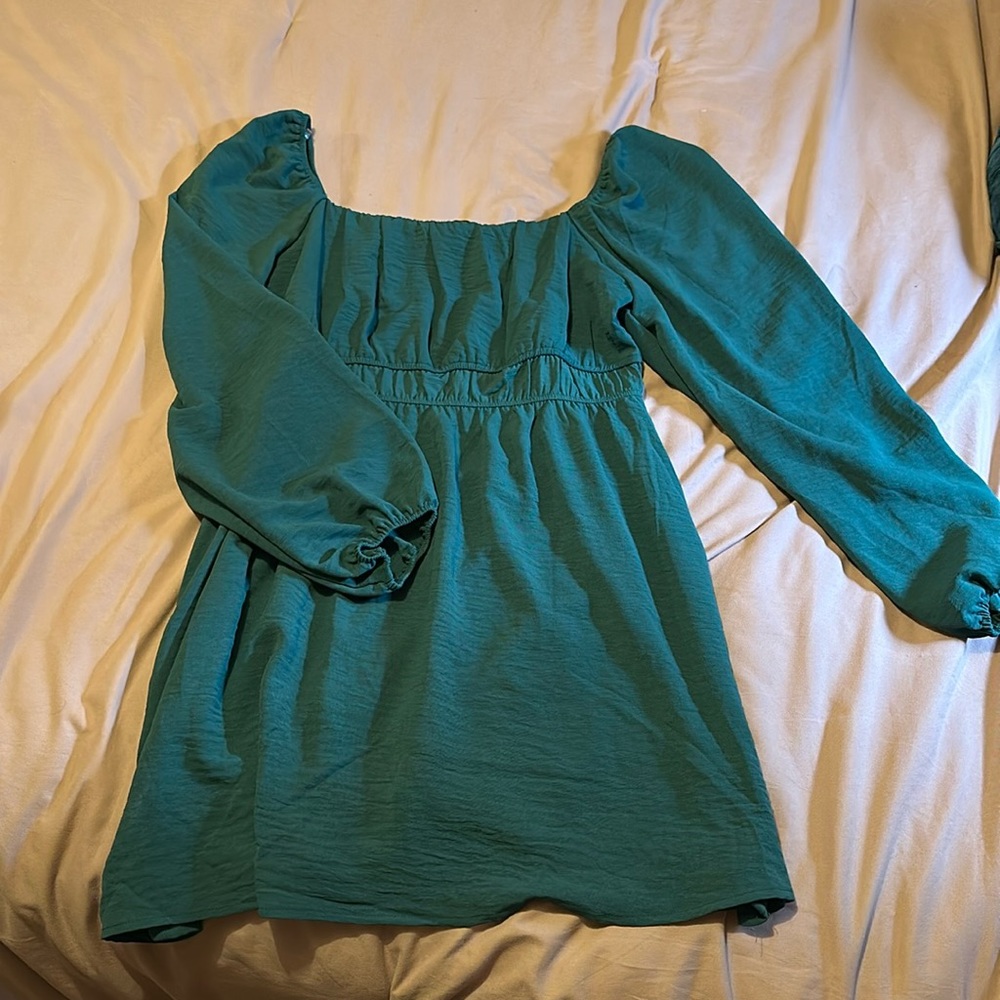 Green mini dress